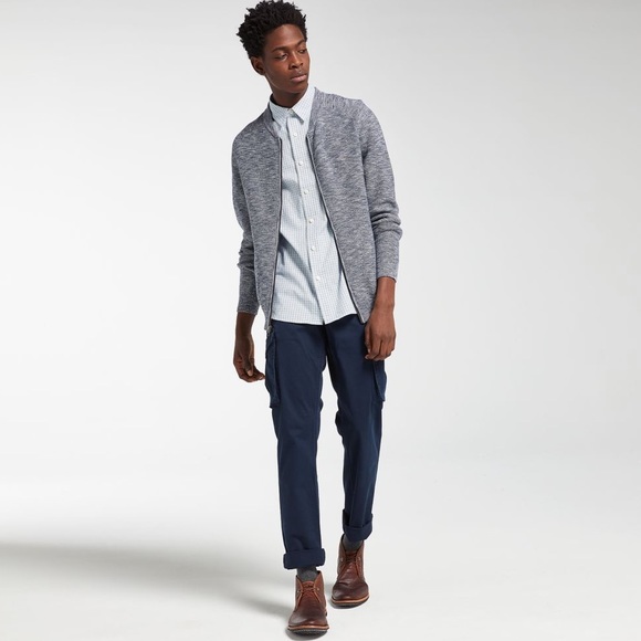NEW TIMBERLAND MEN'S SLUB FULL-ZIP SWEATER - Picture 5 of 6